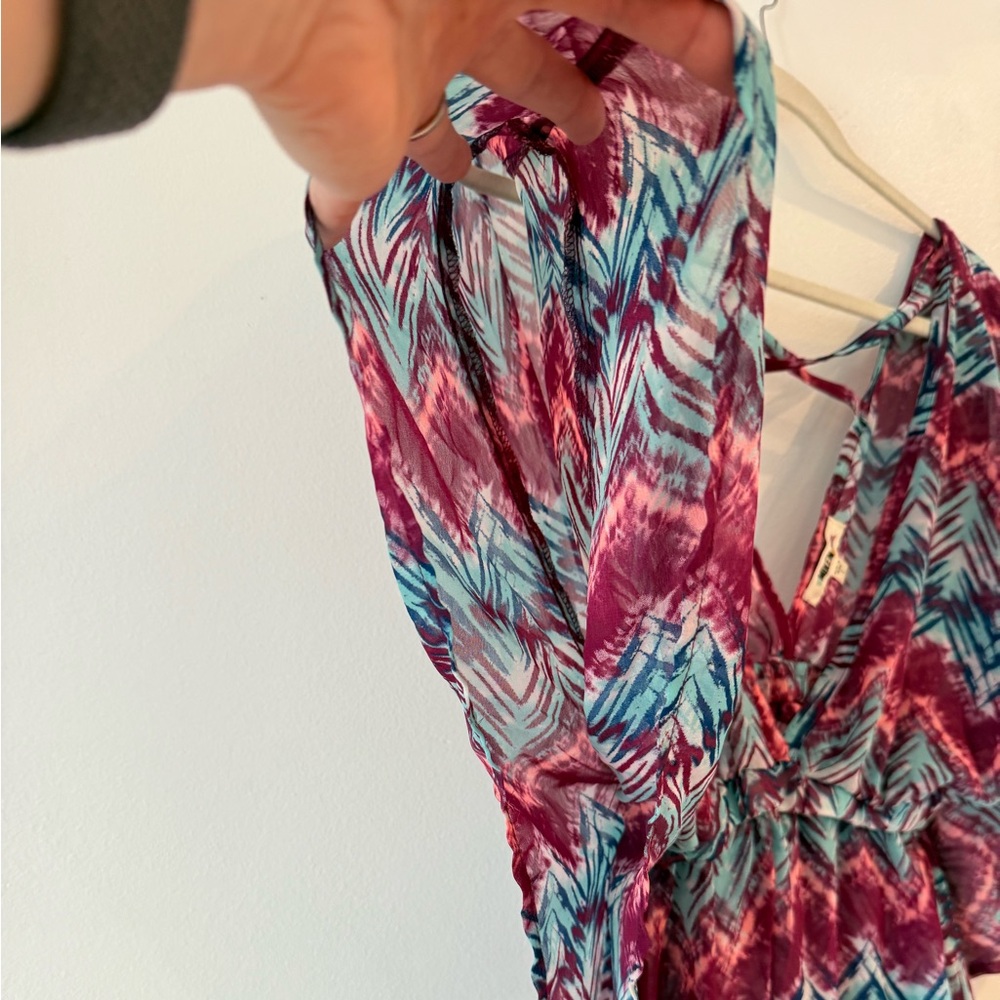 Chevron Pattern Swim Coverup - Multicolor - Picture 3 of 5
